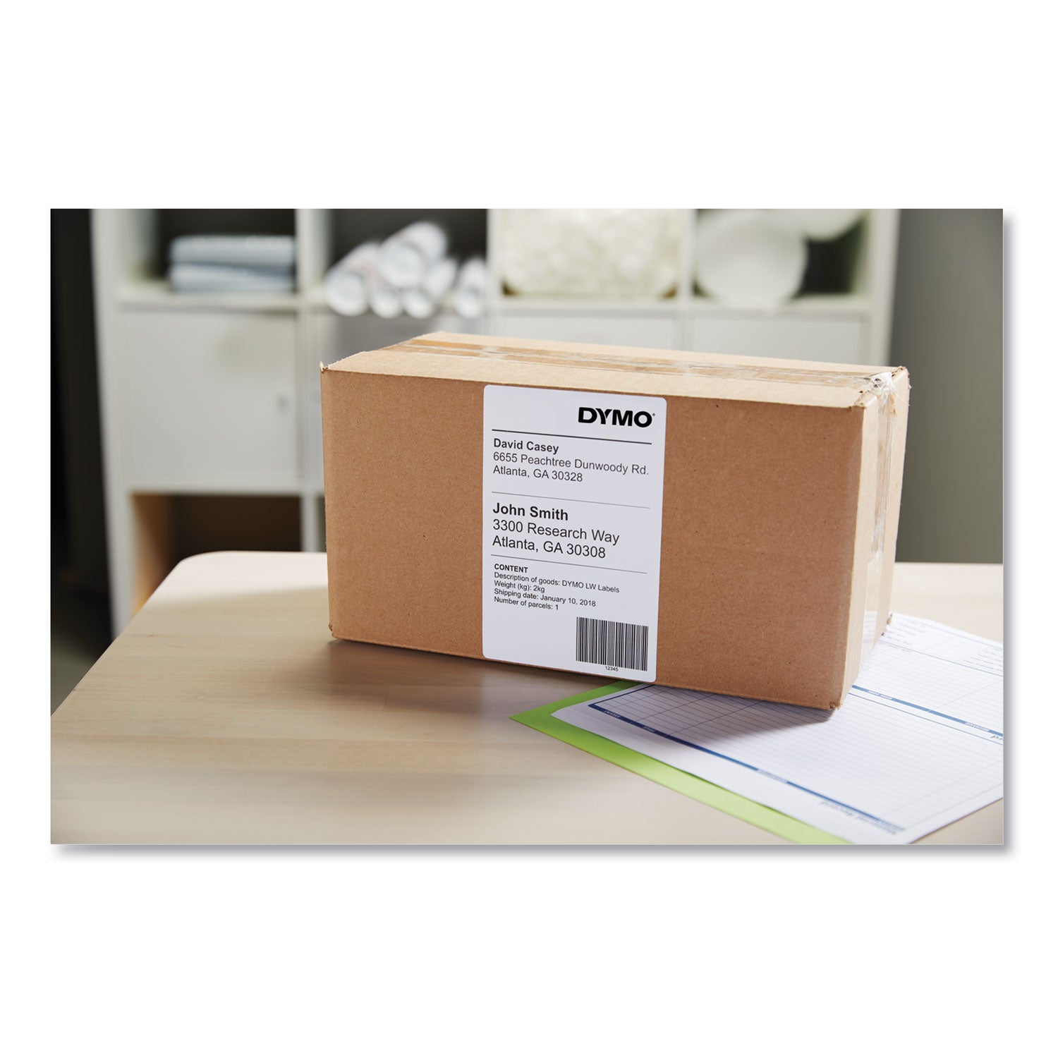 Dymo LabelWriter 4XL Label Printer Label Roll, 6" x 4", Rectangle, Direct Thermal, White Plastic, Water Resistant, 220 Labels per Roll, 1 Pack