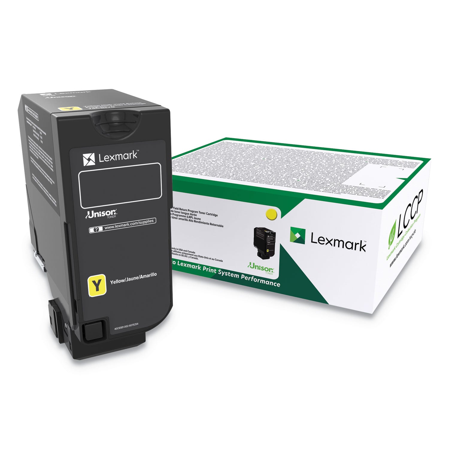 Lexmark Unison High Yield Laser Toner Cartridge, Yellow, 1 Each, 12,000 Page Yield