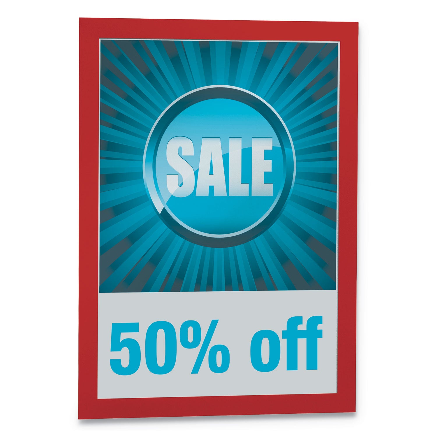 DURABLE Duraframe Magnetic Self-adhesive Frame, 8.5" x 11", Rectangle, Dual-sided, Magnetic, Self-adhesive, Red, 1 Each