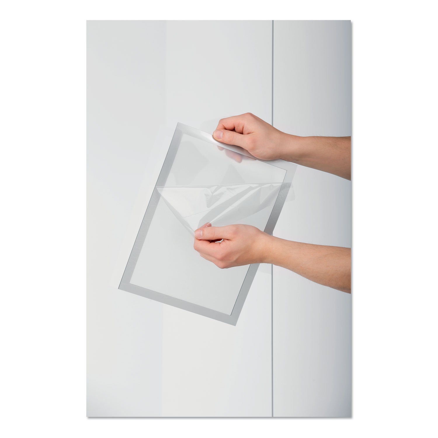 DURABLE Duraframe Magnetic Self-adhesive Frame, 11" x 8.5", Rectangle, Horizontal/Vertical, Dual-sided, Sturdy, Silver, 2/Pack