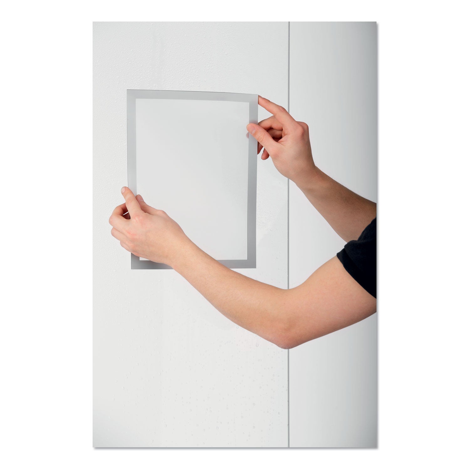 DURABLE Duraframe Magnetic Self-adhesive Frame, 11" x 8.5", Rectangle, Horizontal/Vertical, Dual-sided, Sturdy, Silver, 2/Pack