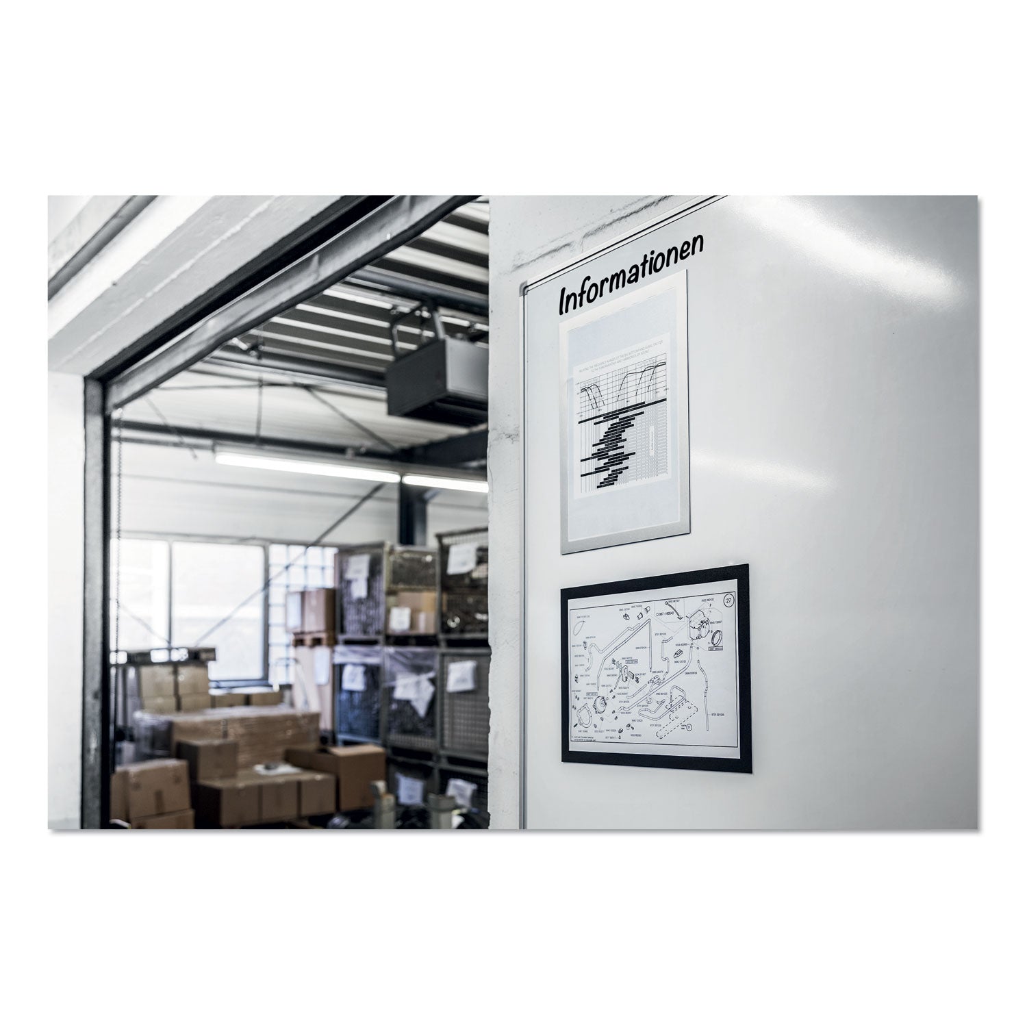 DURABLE DURAFRAME Document Frame - Holds 8.50" x 11" Insert - Rectangle - Surface - Horizontal, Vertical - Sturdy, Magnetic, Self-adhesive - Black - 2 / Pack