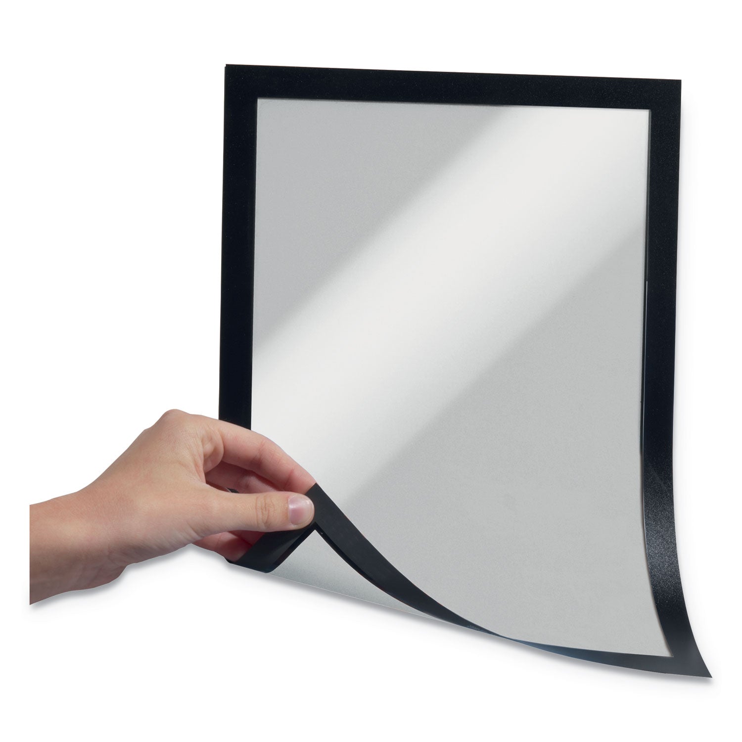 DURABLE DURAFRAME Document Frame - Holds 8.50" x 11" Insert - Rectangle - Surface - Horizontal, Vertical - Sturdy, Magnetic, Self-adhesive - Black - 2 / Pack