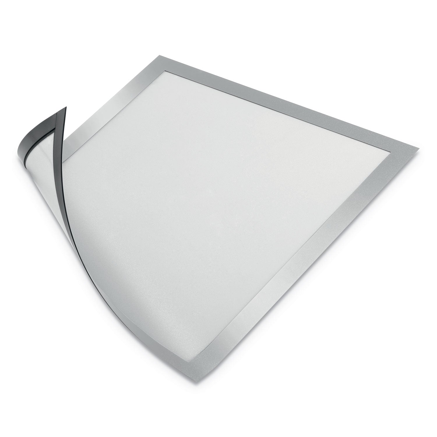 DURABLE DURAFRAME Document Frame - Holds 8.50" x 11" Insert - Rectangle - Surface - Horizontal, Vertical - Sturdy, Magnetic, Self-adhesive - Silver - 2 / Pack