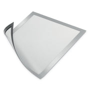 DURABLE DURAFRAME Document Frame - Holds 8.50" x 11" Insert - Rectangle - Surface - Horizontal, Vertical - Sturdy, Magnetic, Self-adhesive - Silver - 2 / Pack