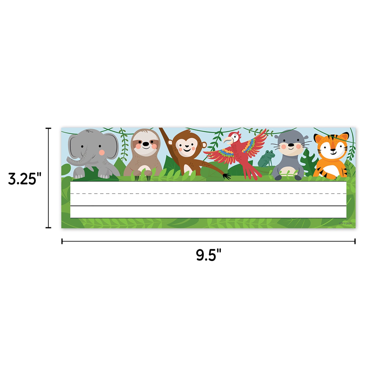Jungle Friends Name Plates, Pack of 36