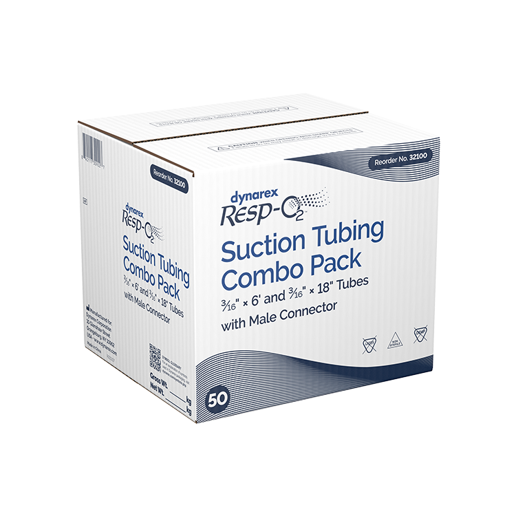 Suction Connection Tubing w/ Male Connecting, Non-Conductive, 3/16" x 6' and 3/16" x 18" Tub, 50/cs