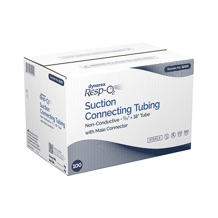 Suction Connecting Tubing w/ Male Connector, Non-Conductive,, 3/16" x 18" Tube, 100/cs
