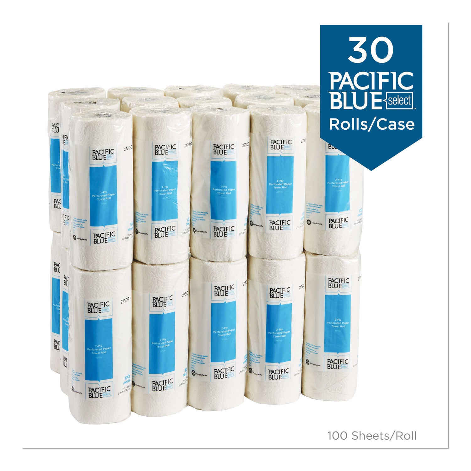2 Ply - 11" Width x 8.80" Length - 100 Sheets/Roll - 4.80" Roll Diameter - 1 5/8" Core - White - Paper - 1 Roll