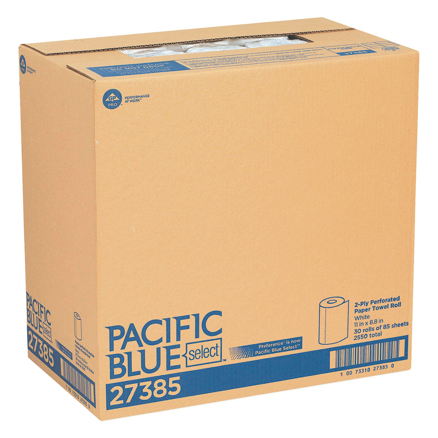Pacific Blue Select Perforated Paper Towel Roll - 2 Ply - 8.80" Width x 11" Length - 85 Sheets/Roll - White - 1 Roll