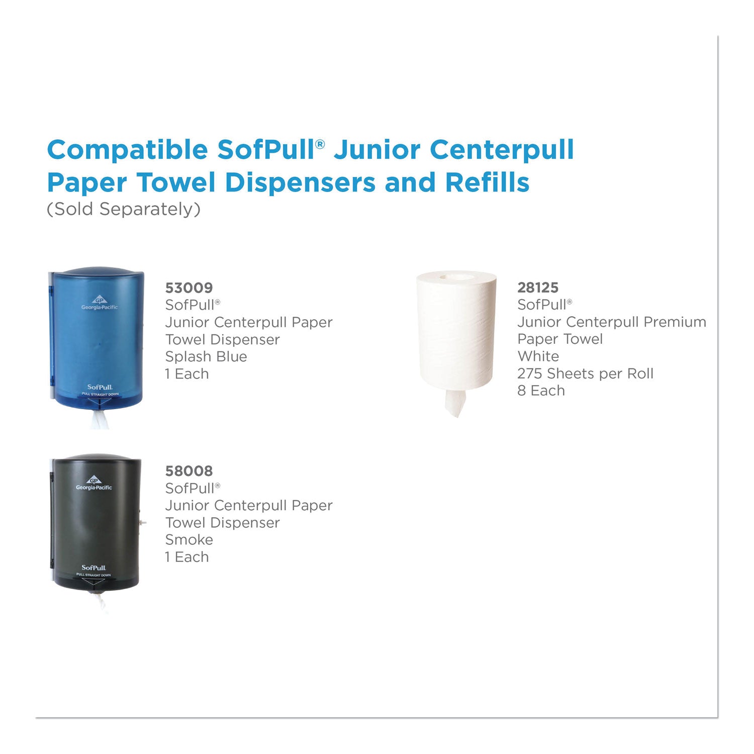1 Ply - 12" Width x 7.80" Length - 225 Sheets/Roll - White/ - 8 / Carton