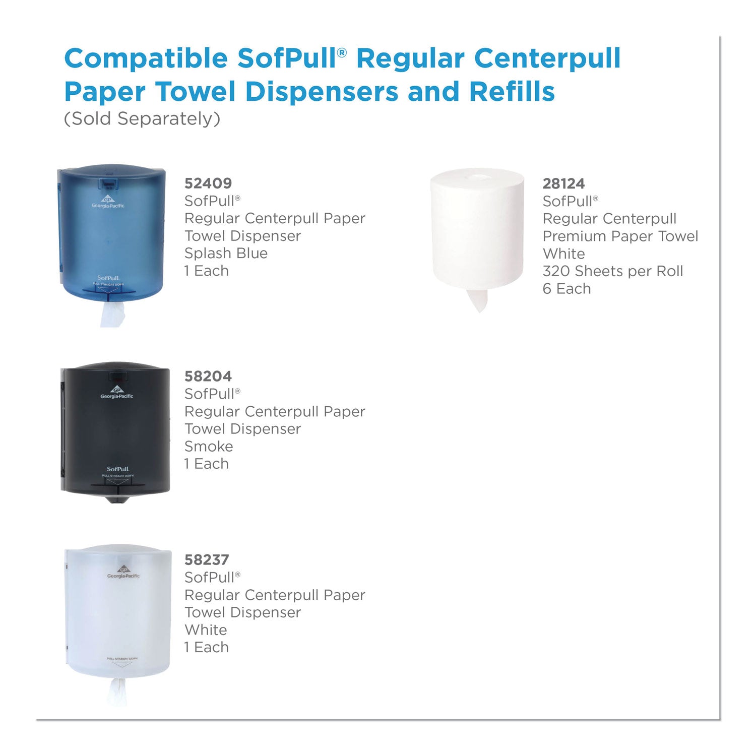 1 Ply - 15" Width x 7.80" Length - 320 Sheets/Roll - White - 6 / Carton