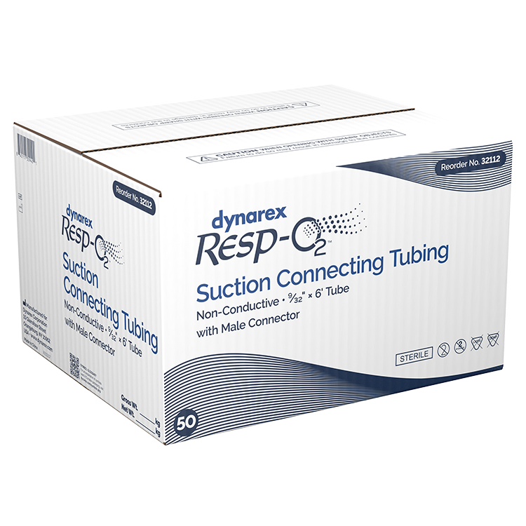 Suction Connecting Tubing w/ Male Connector, Non-Conductive, 9/32" x 6' Tube, 50/cs