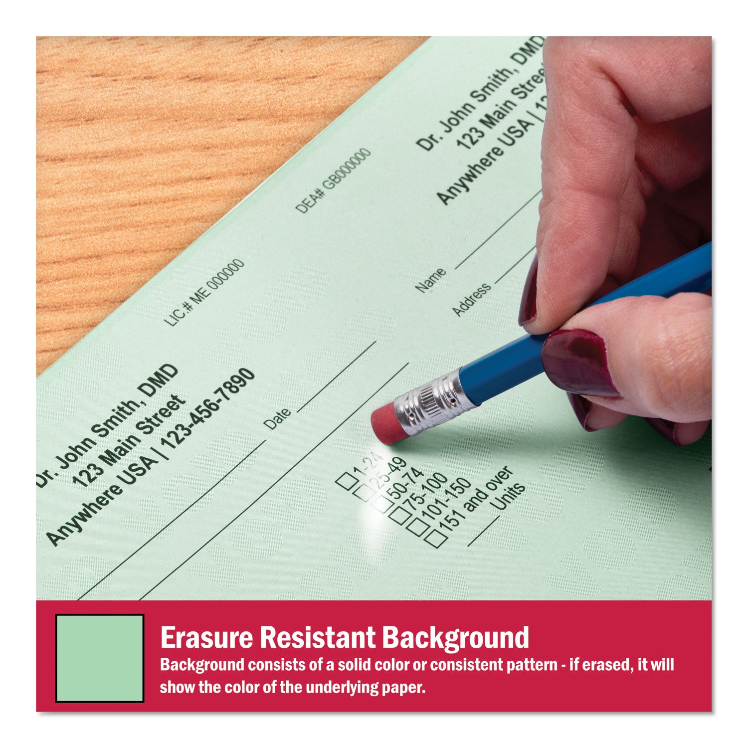 DocuGard Advanced Medical Security Paper - Letter - 8 1/2" x 11" - 24 lb Basis Weight - Tamper Resistant, Erasure Protection, Watermarked, CMS Approved - Green - 500 / Ream