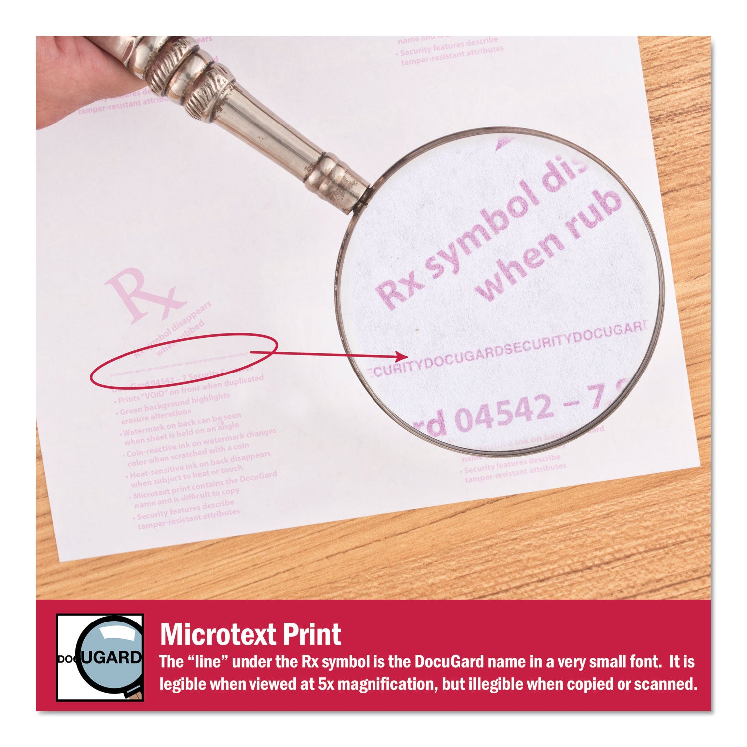 DocuGard Advanced Medical Security Paper - Letter - 8 1/2" x 11" - 24 lb Basis Weight - Tamper Resistant, Watermarked, CMS Approved - Blue - 500 / Ream