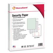 DocuGard Advanced Medical Security Paper - Letter - 8 1/2" x 11" - 24 lb Basis Weight - Tamper Resistant, Erasure Protection, Watermarked, CMS Approved - Green - 500 / Ream