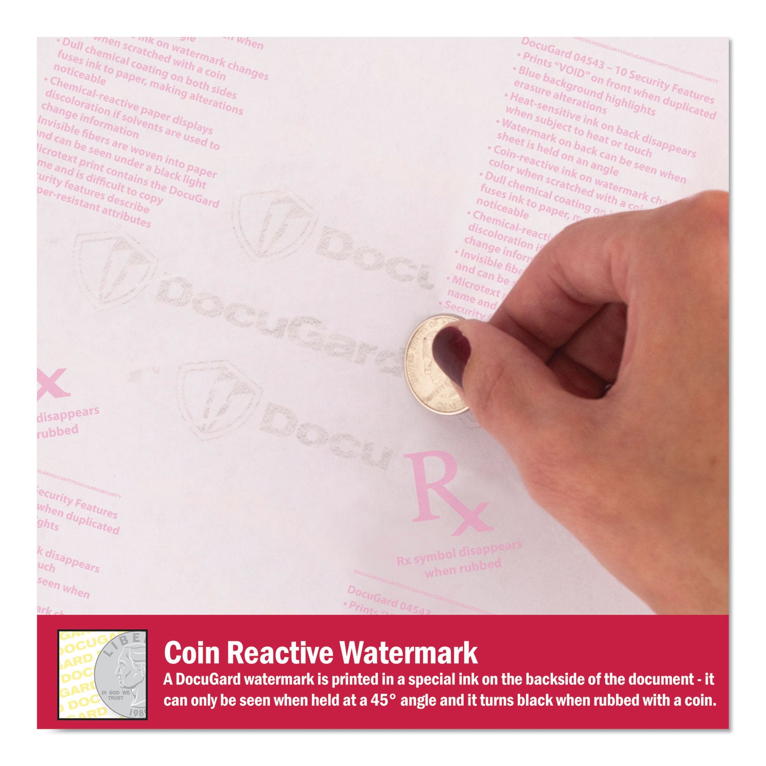 Letter - 8 1/2" x 11" - 24 lb Basis Weight - Tamper Resistant, Watermarked, Chemical Reactive, CMS Approved - Blue - 500 / Ream