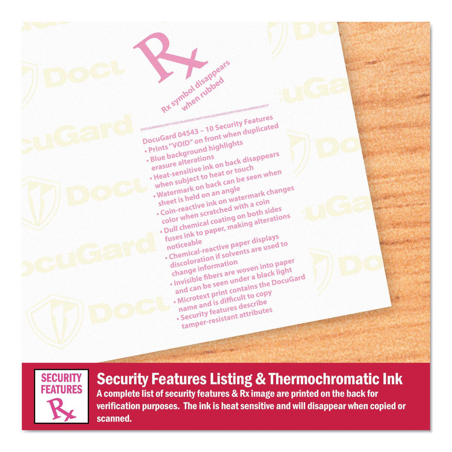 Letter - 8 1/2" x 11" - 24 lb Basis Weight - Tamper Resistant, Watermarked, Chemical Reactive, CMS Approved - Blue - 500 / Ream