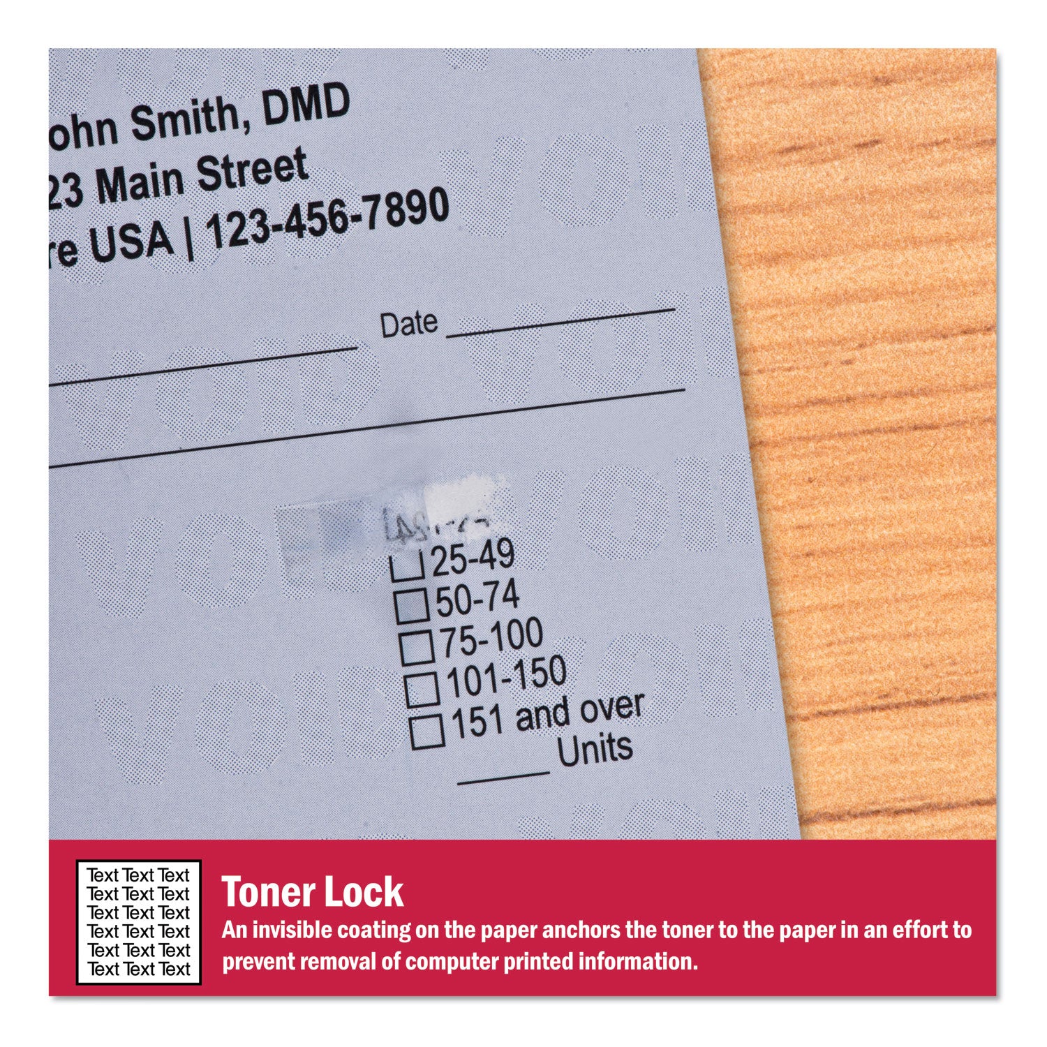 Letter - 8 1/2" x 11" - 24 lb Basis Weight - Tamper Resistant, Watermarked, Chemical Reactive, CMS Approved - Blue - 500 / Ream