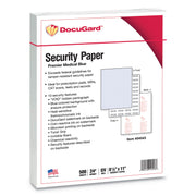 Letter - 8 1/2" x 11" - 24 lb Basis Weight - Tamper Resistant, Watermarked, Chemical Reactive, CMS Approved - Blue - 500 / Ream
