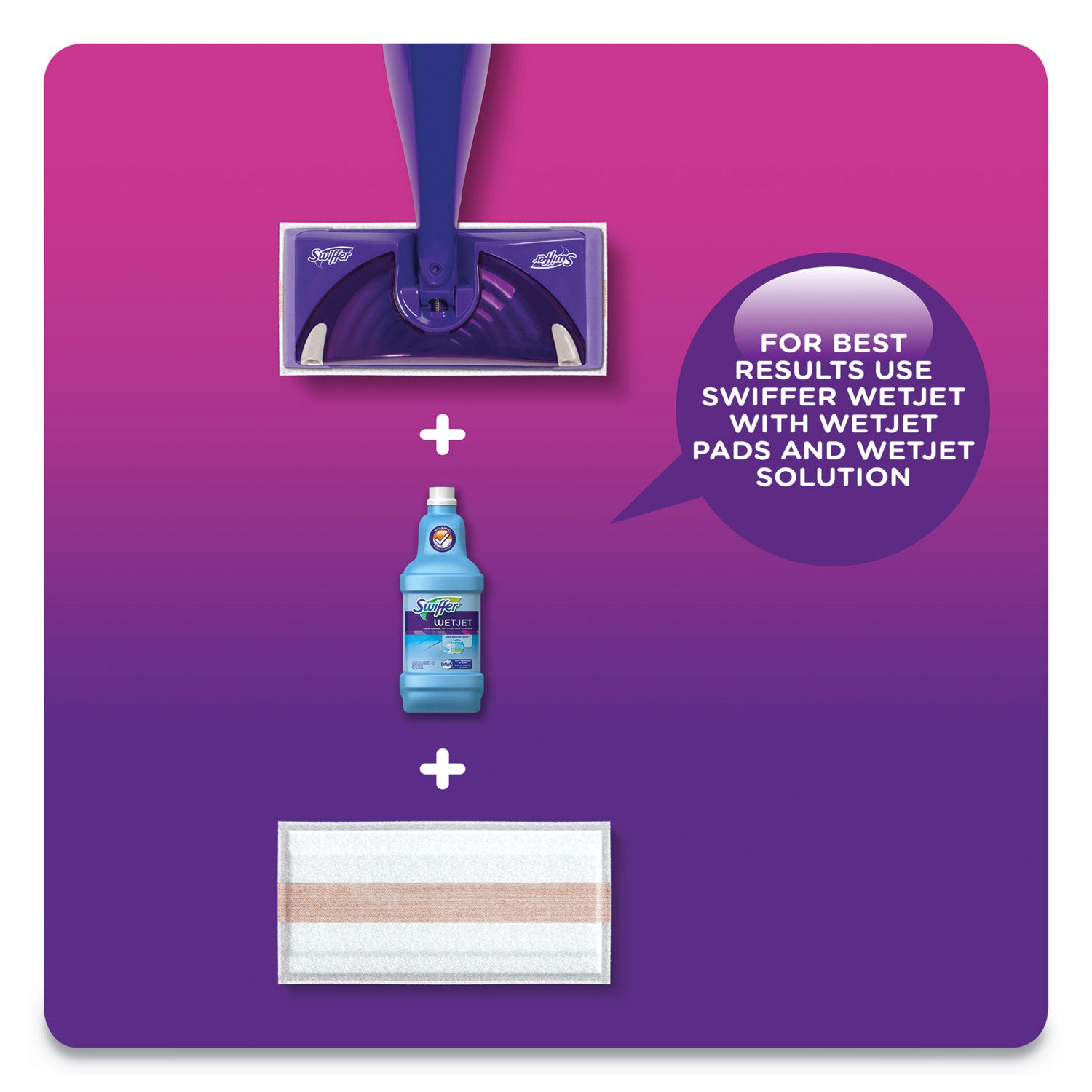 Swiffer WetJet MS Floor Cleaner, Multi Surface, Liquid, Gain Scent, 40.6 fl oz (1.3 quart), Green, 1 Bottle