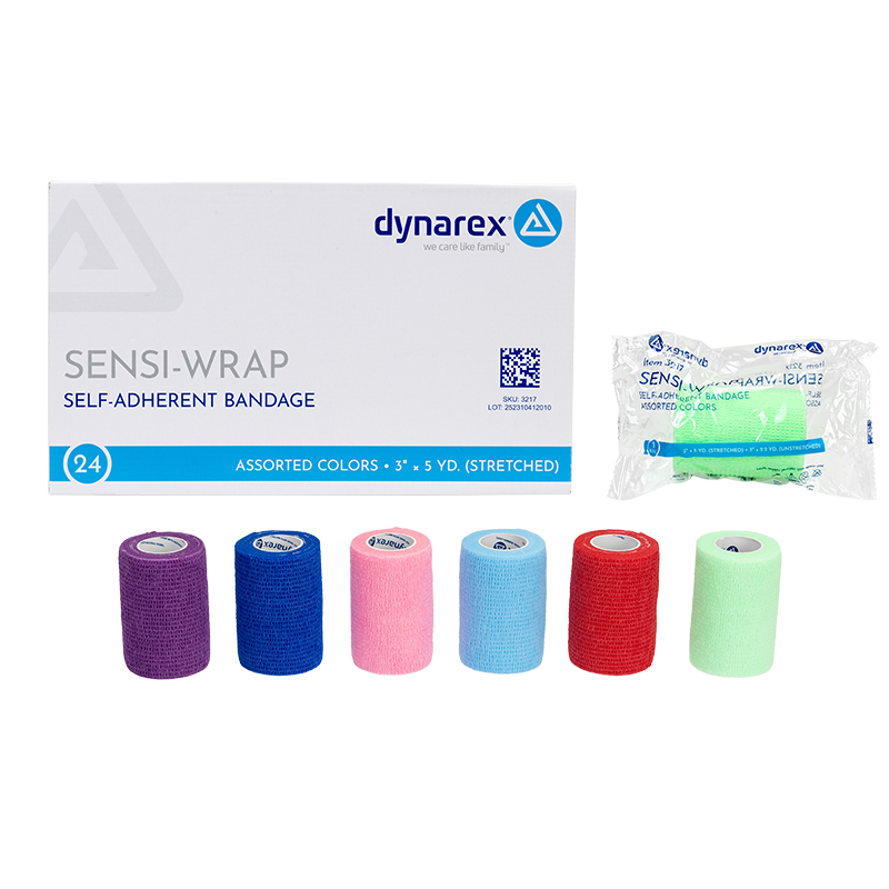 Sensi Wrap, Self-Adherent - Latex Free, 3" x 5 yd Assorted - 24 Boxes per Case