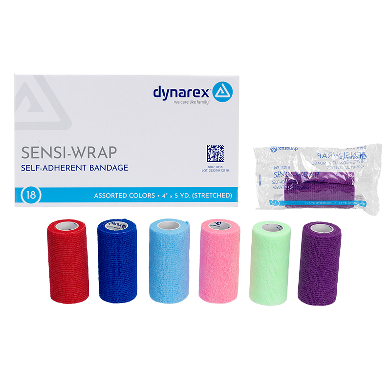 Sensi Wrap, Self-Adherent - Latex Free, 4" x 5 yd Assorted - 18 Boxes per Case