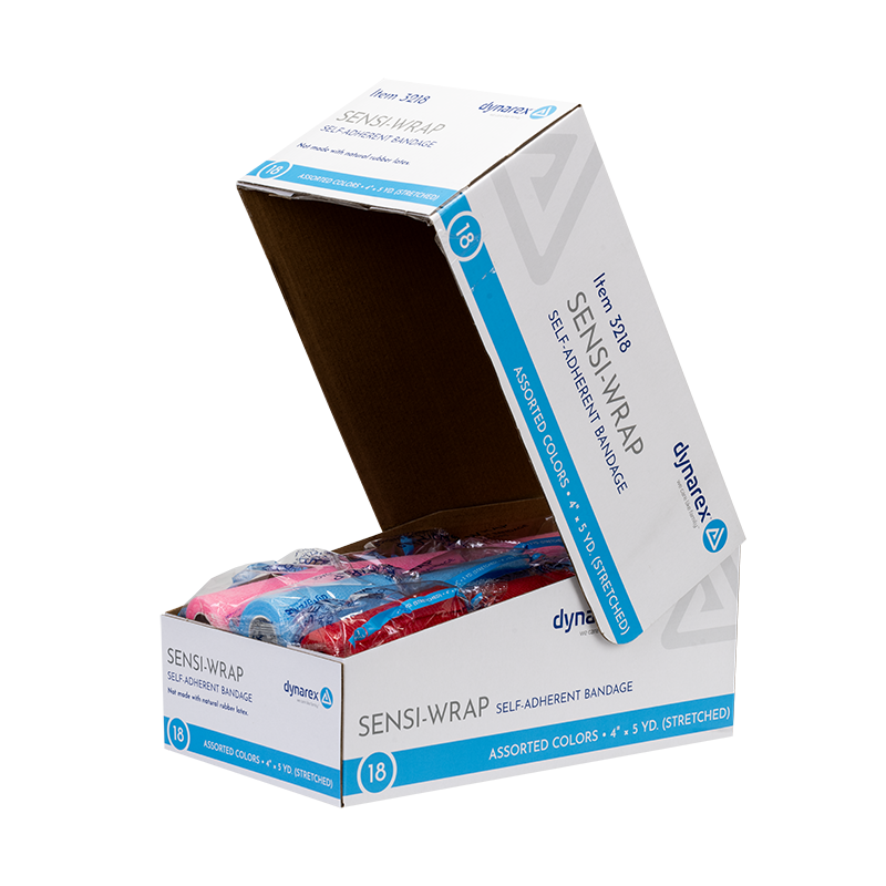 Sensi Wrap, Self-Adherent - Latex Free, 4" x 5 yd Assorted - 18 Boxes per Case