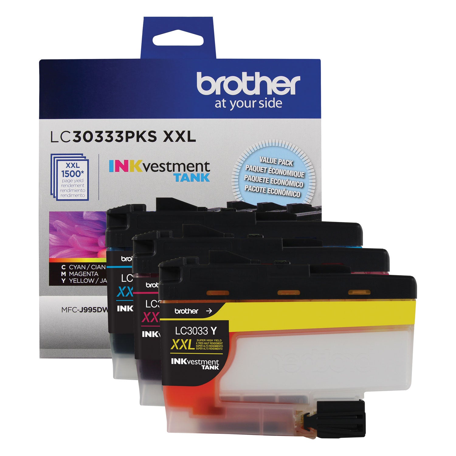 Lc30333pks Inkvestment Super High-Yield Ink, 1,500 Page-Yield, Cyan/magenta/yellow