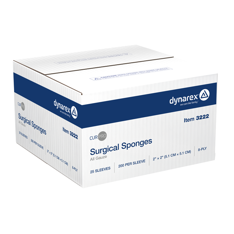 Surgical Gauze Sponge, 2" x 2" 8 Ply - 200 pcs per Box/25 Boxes per Case