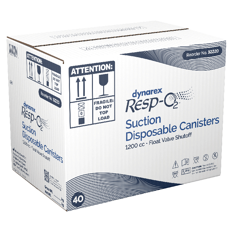 Disposable Suction Canister w/ Float Valve Shutoff, 1200cc Canister40 per Case