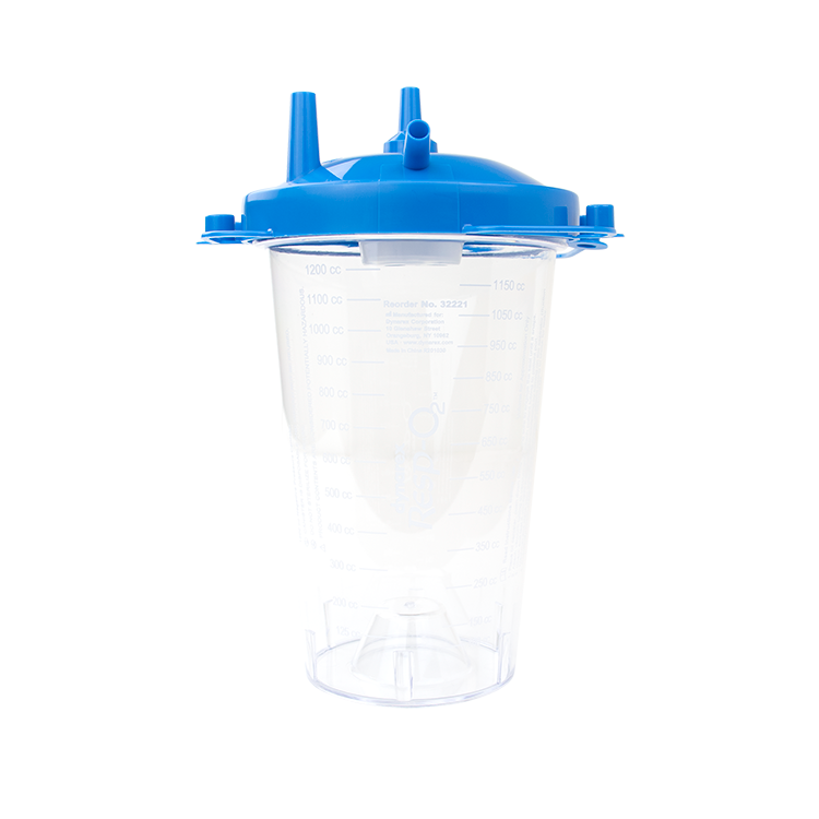 Disposable Suction Canister w/ Float Valve Shutoff, 1200cc Canister w/ Tubing - 30 per Case