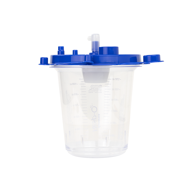 Disposable EMS Suction Canister w/Float Valve Shutoff, 1200cc EMS Canister - 30 per Case