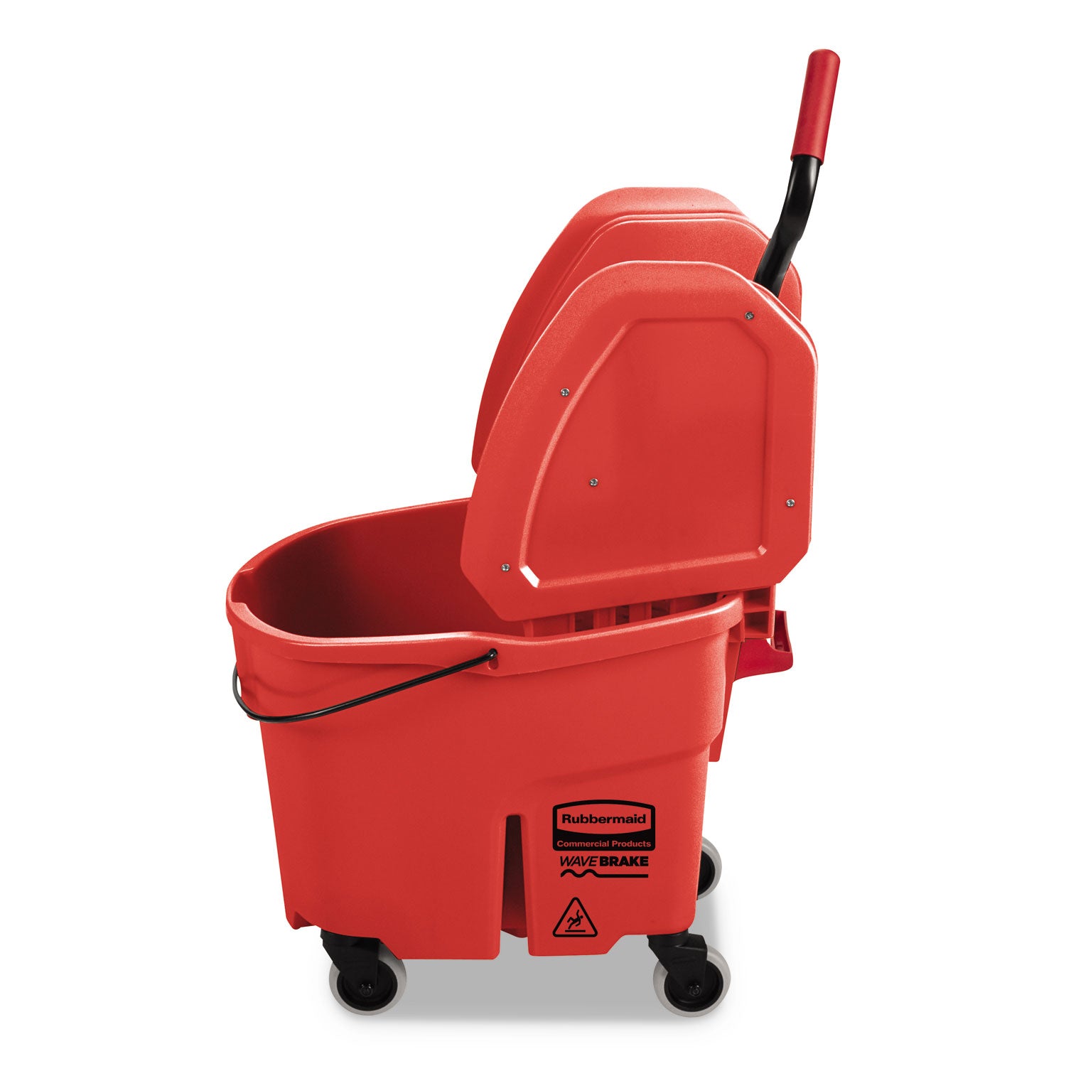 WaveBrake 2.0 Bucket/Wringer Combos, Down-Press, 35 qt, Plastic, Red