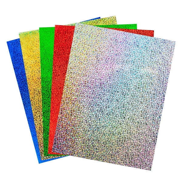 Holographic Self-Adhesive Paper - 8.5"x11" , 5 Sheets, Sparkle - Blue