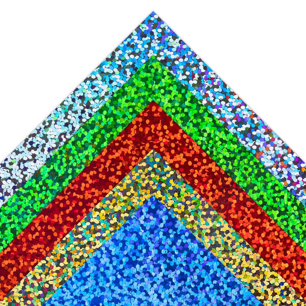 Holographic Self-Adhesive Paper - 8.5"x11" , 25 Sheets, Sparkle - Silver