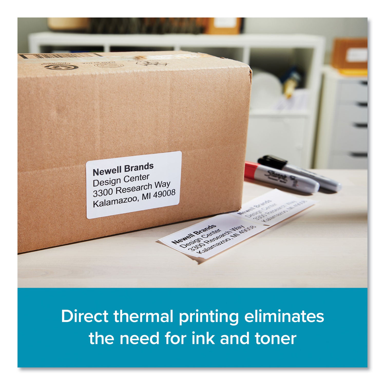 Dymo LabelWriter Labels - 2 1/4" Height x 4" Width - Rectangle - Direct Thermal - White - Durable, Adhesive, Strong - 300 / Roll - 1 Pack