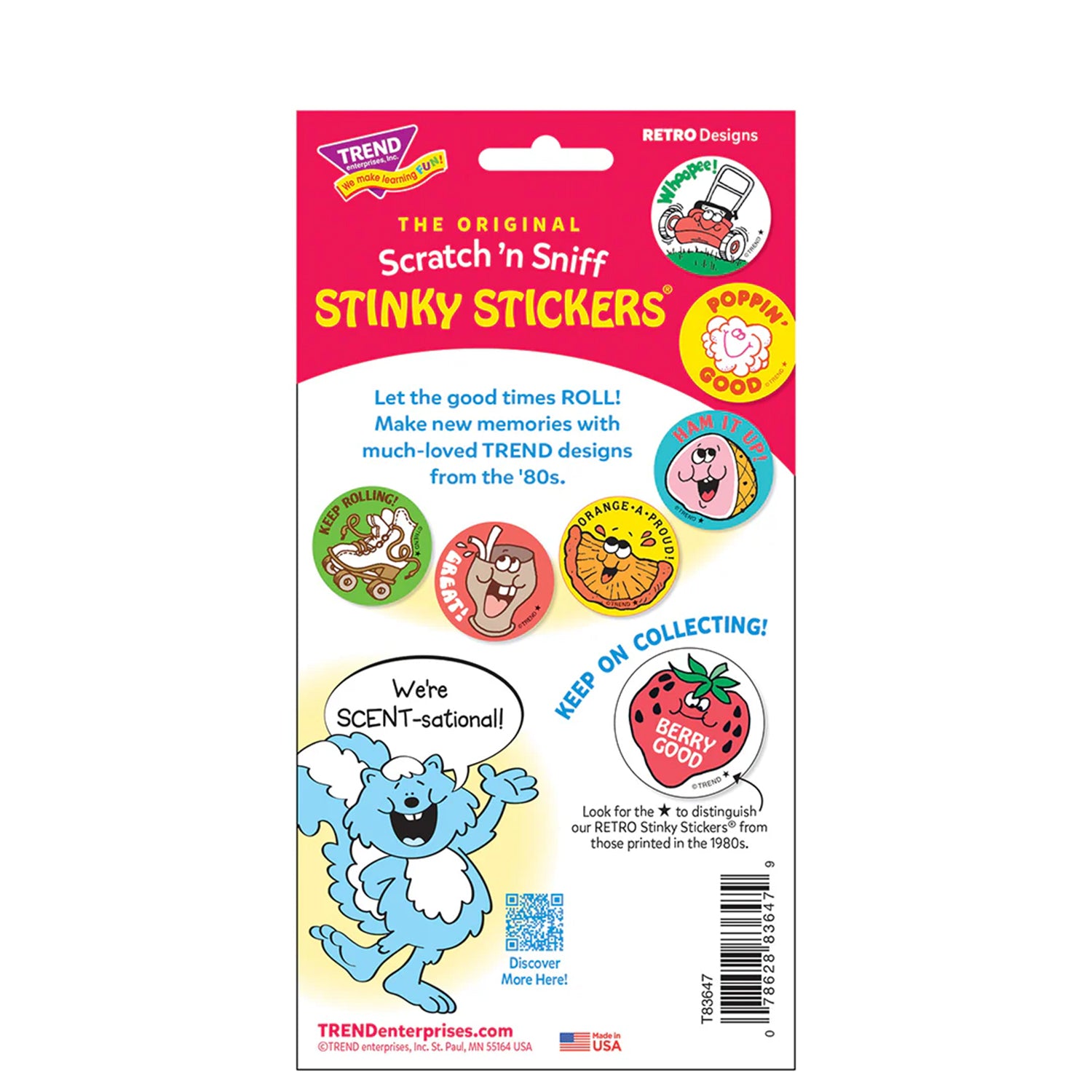 Stick With It!/Lollipop scent Retro Scratch 'n Sniff Stinky Stickers®, 24 ct.