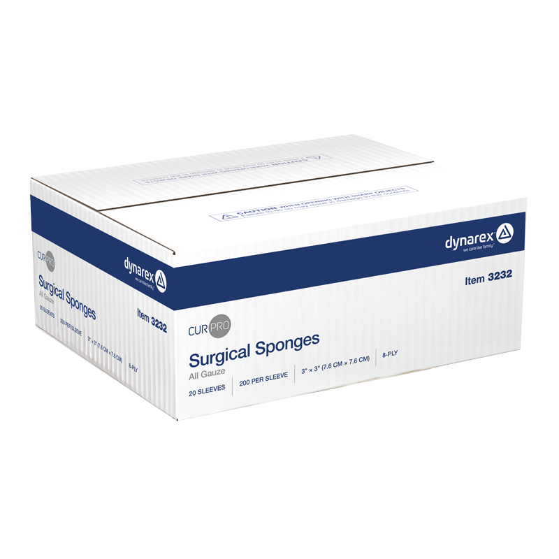 Surgical Gauze Sponge, 3" x 3" 8 Ply - 200 pcs per Box/20 Boxes per Case