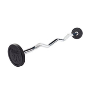 Rubber Coated Fixed Curl Barbell, 20Lb