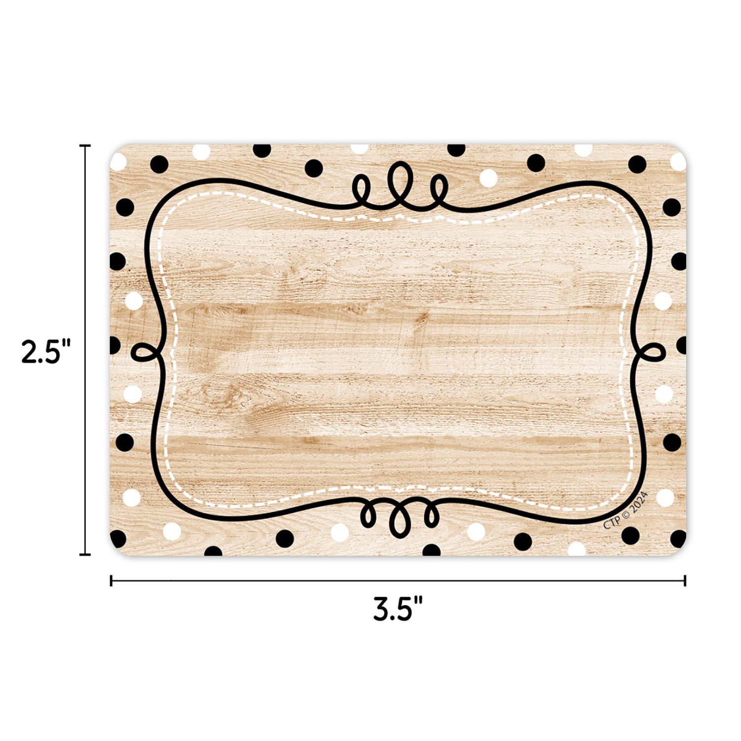 Core Decor Loop-de-Dots on Wood Labels, Pack of 36
