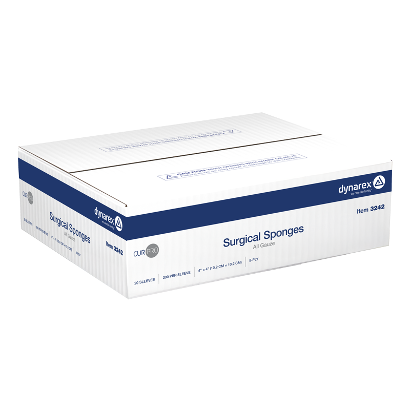 Surgical Gauze Sponge, 4" x 4" 8 Ply - 200 pcs per Box/20 Boxes per Case