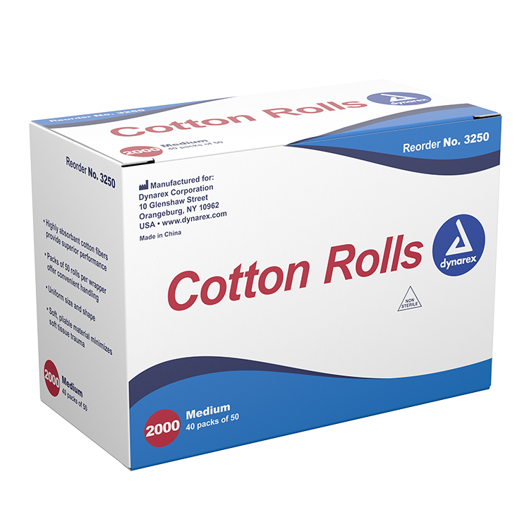 Cotton Rolls, #2, Medium - 2000 pcs per Box/10 Boxes per Case