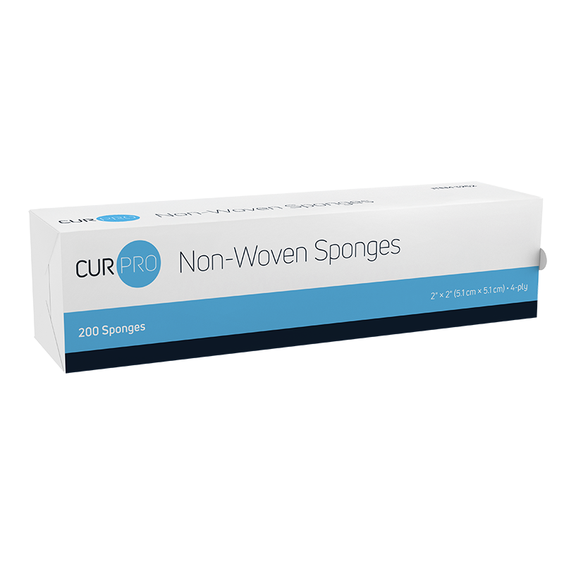 Non-Woven Sponge, 2" x 2" 4 Ply  - 200 sleeves per Box/20 Boxes per Case
