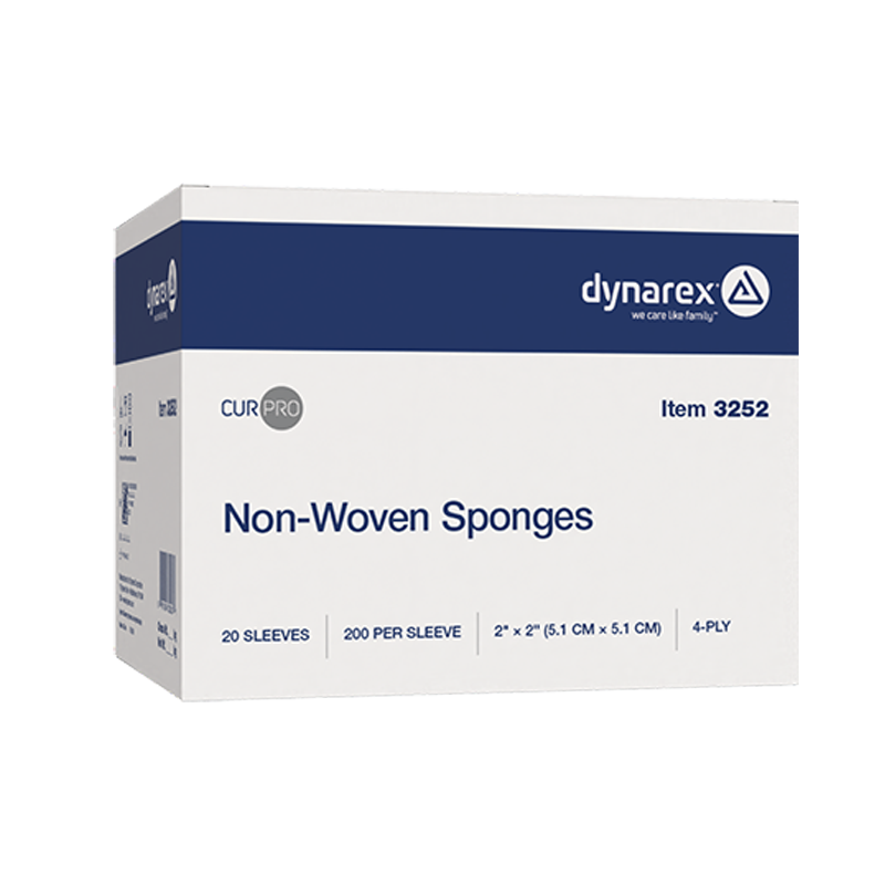 Non-Woven Sponge, 2" x 2" 4 Ply  - 200 sleeves per Box/20 Boxes per Case