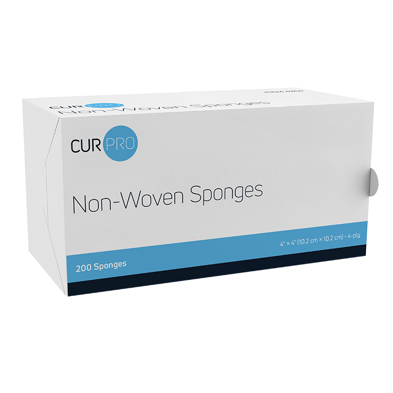 Non-Woven Sponge, 4" x 4" 4 Ply - 200 sleeves per Box/10 Boxes per Case
