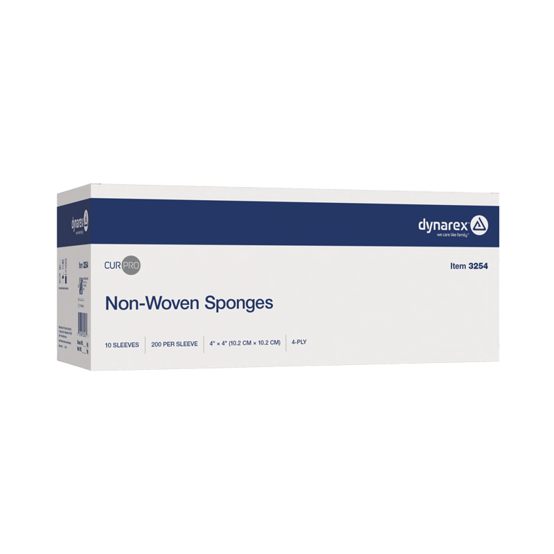Non-Woven Sponge, 4" x 4" 4 Ply - 200 sleeves per Box/10 Boxes per Case