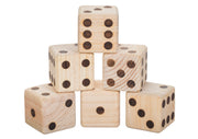 Triumph Extra-Large 3.5  Outdoor Wooden Lawn Dice Set Includes Six Dice and Carry Bag