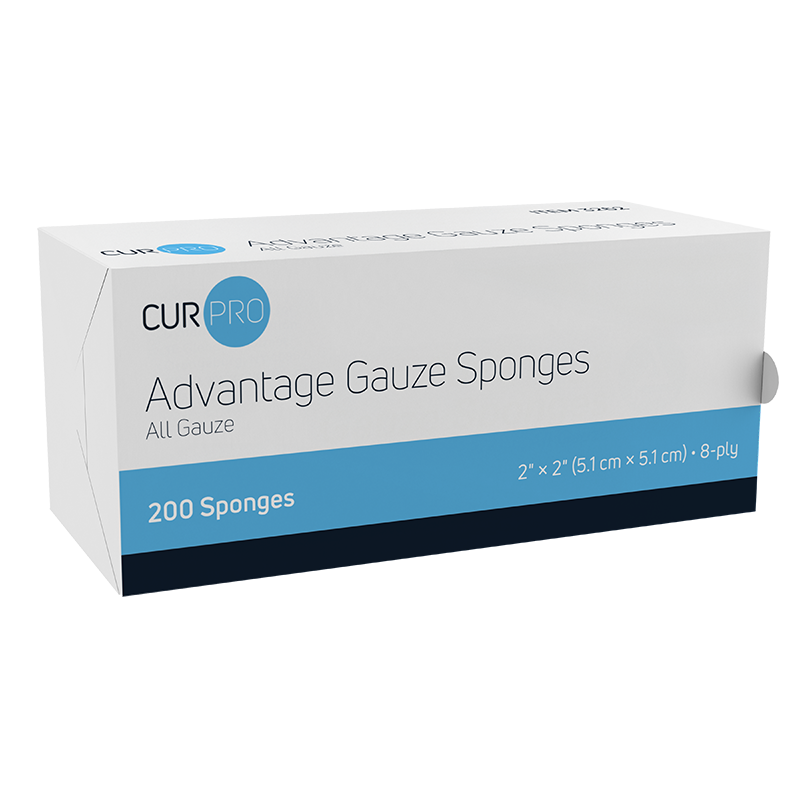 Advantage Surgical Sponges, 2" x 2" 8 Ply - 200 pcs per Box/25 Boxes per Case