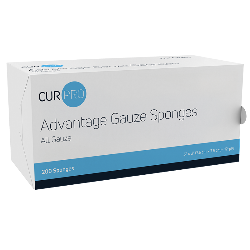 Advantage Surgical Sponges, 3" x 3" 12 Ply - 200 pcs per Box/20 Boxes per Case